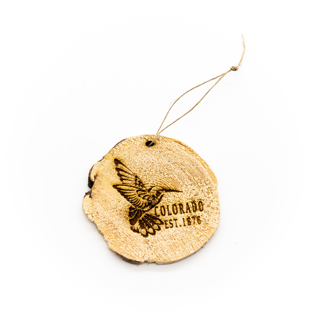 Colorado Hummingbird Wood Ornament