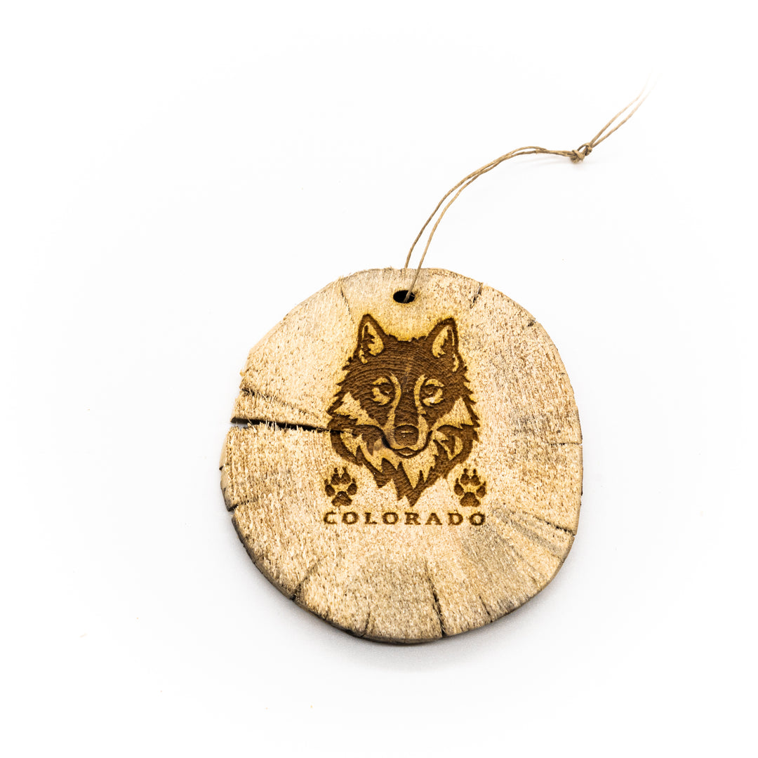 Colorado Wolf Wood Ornament