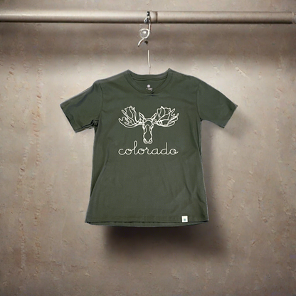 Cursive Moose Khoa Army Green Shirt - Unisex