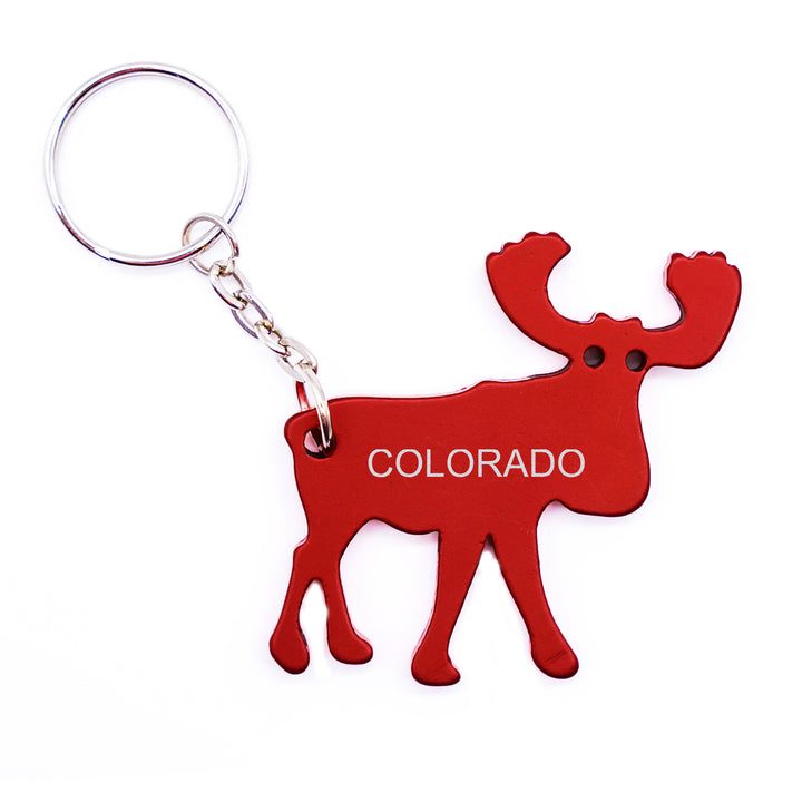 Colorado Moose Bottle Opener Keychain