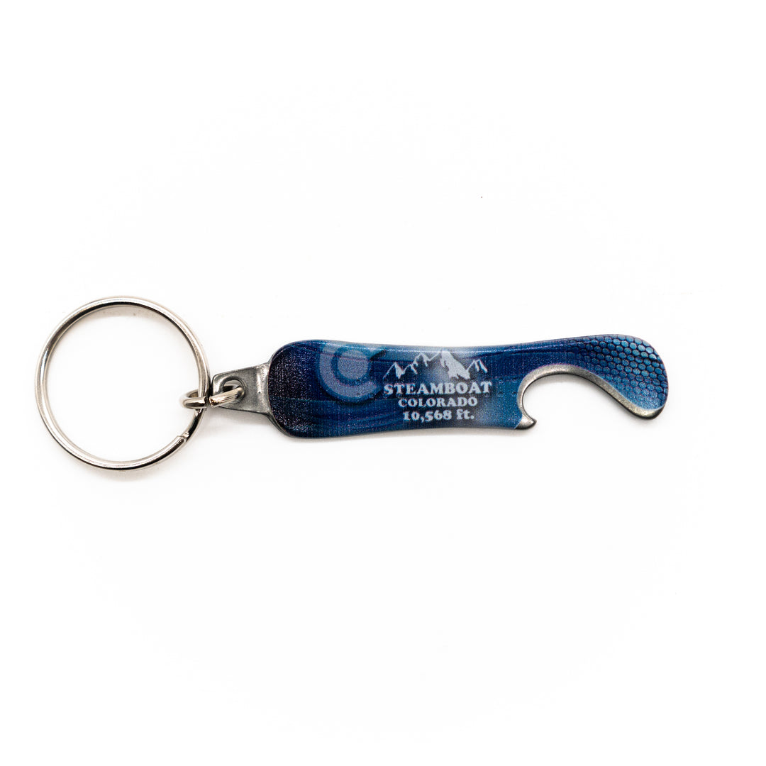 Steamboat Snowboard Keychain with Bottle Opener