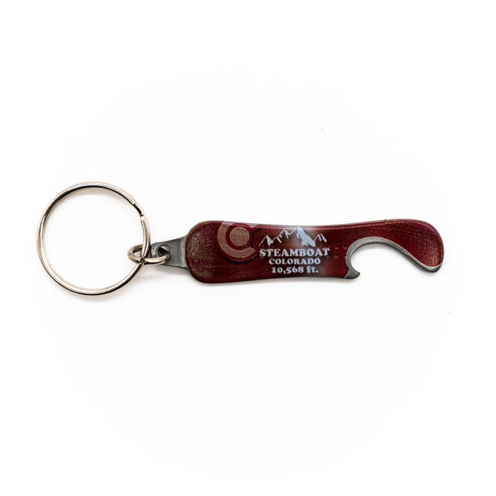 Steamboat Snowboard Keychain with Bottle Opener