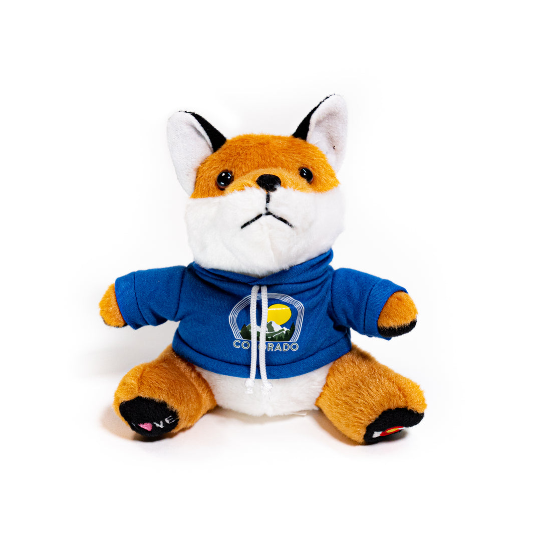 Mini Fox Stuffed Animal with Colorado Hoodie