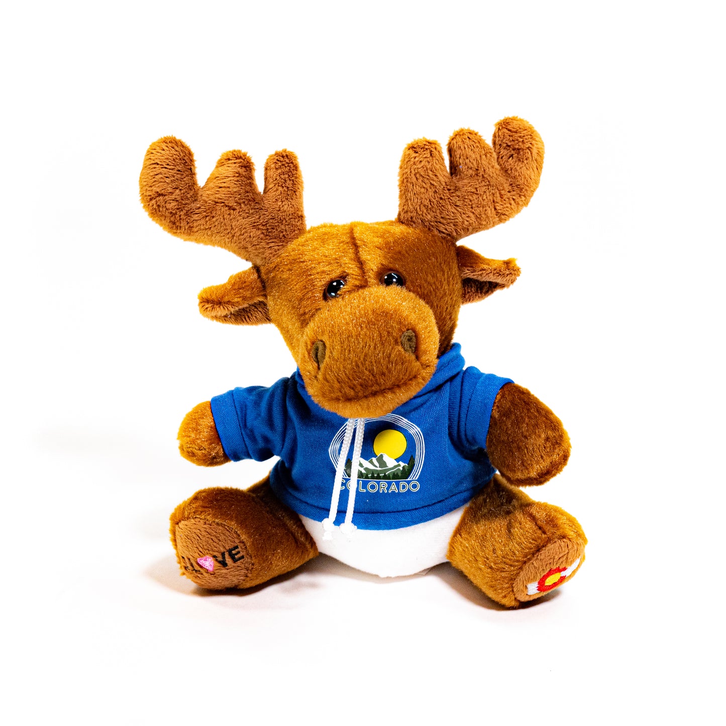Mini Moose Stuffed Animal with Colorado Hoodie