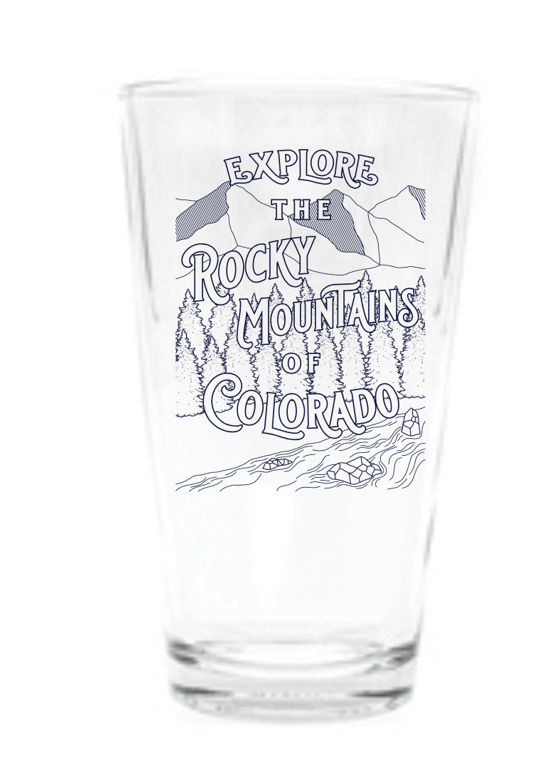 Explore The Rocky Mountains Pint Glass