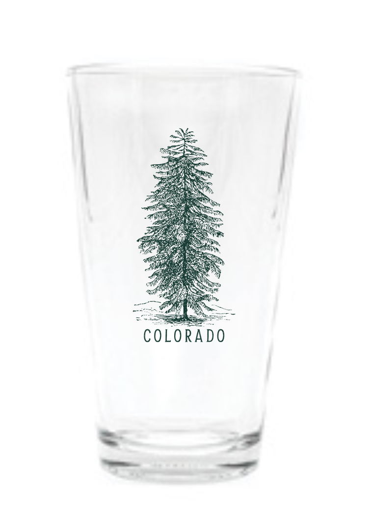 Colorado Pine Tree Pint Glass