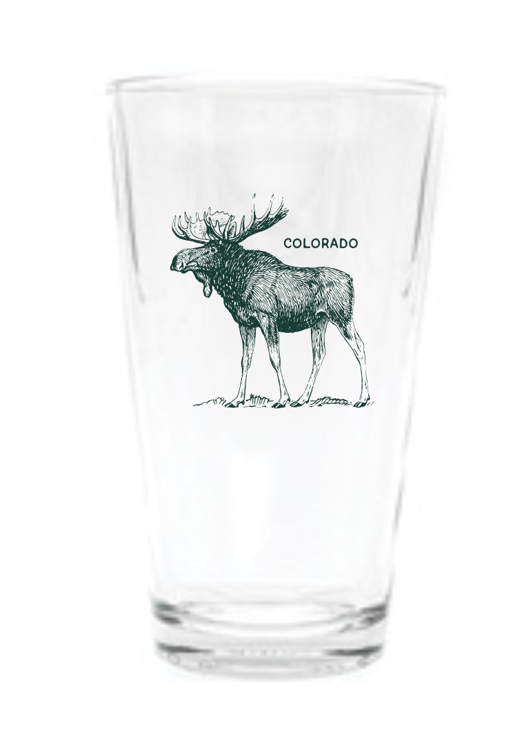Colorado Moose Pint Glass