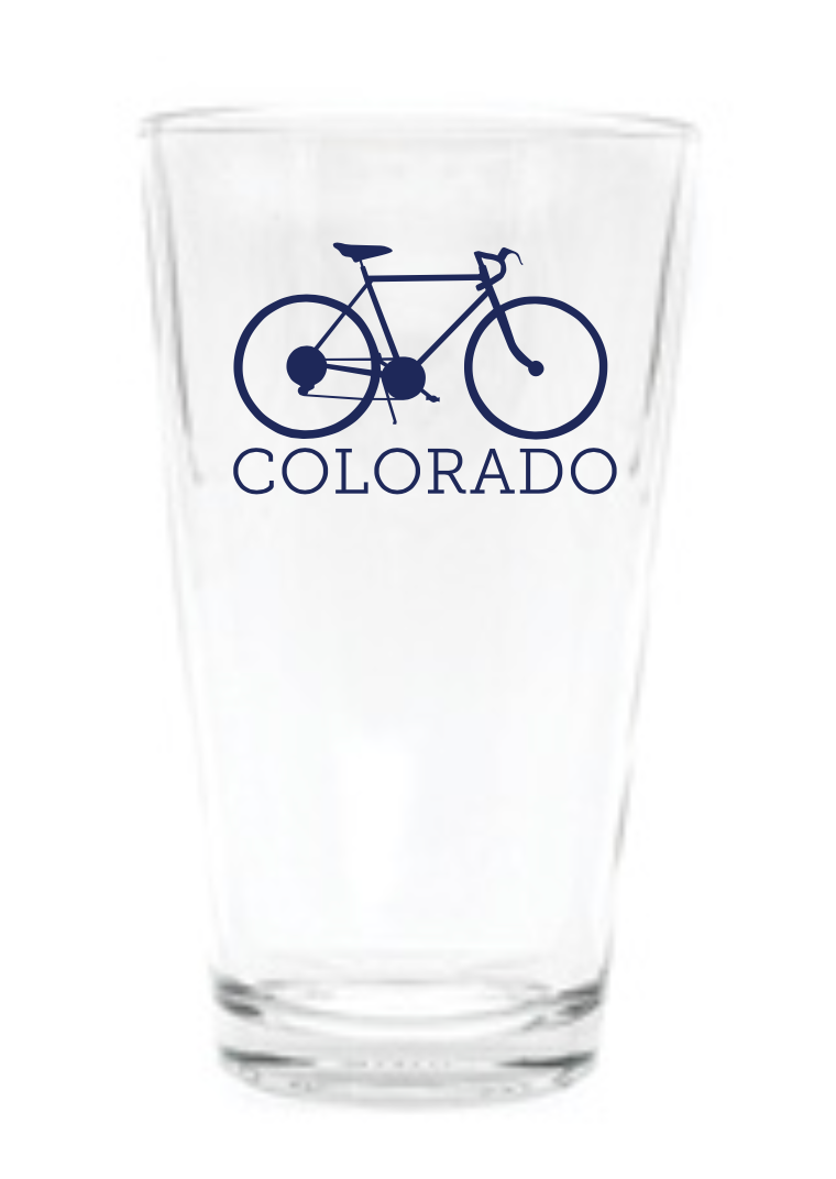 Colorado Bike Pint Glass