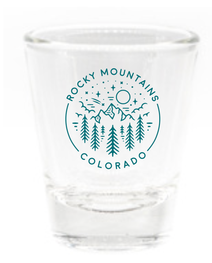 Rocky Mountain Colorado Shot Glass