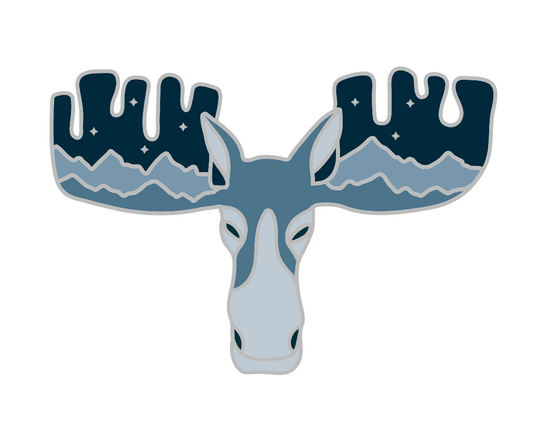 Moose Starry Night Pin