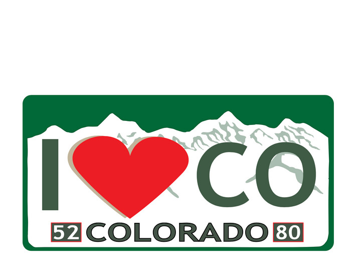 I Heart Colorado License Plate Sticker