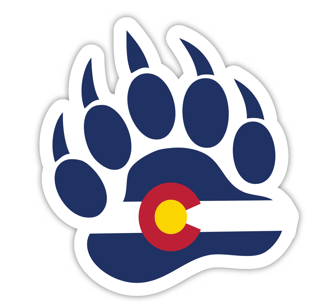 Colorado Flag Bear Paw Sticker
