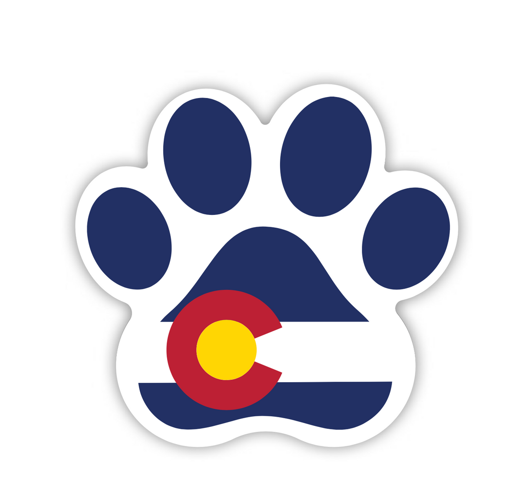 Colorado Flag Dog Paw Sticker