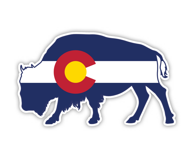 Colorado Flag Buffalo Sticker