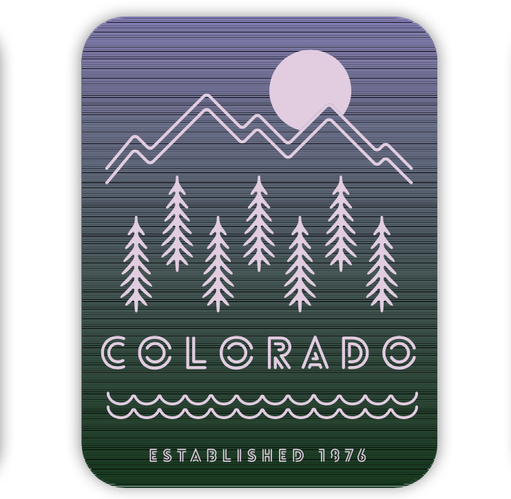 Colorado Mountain Trees Sticker