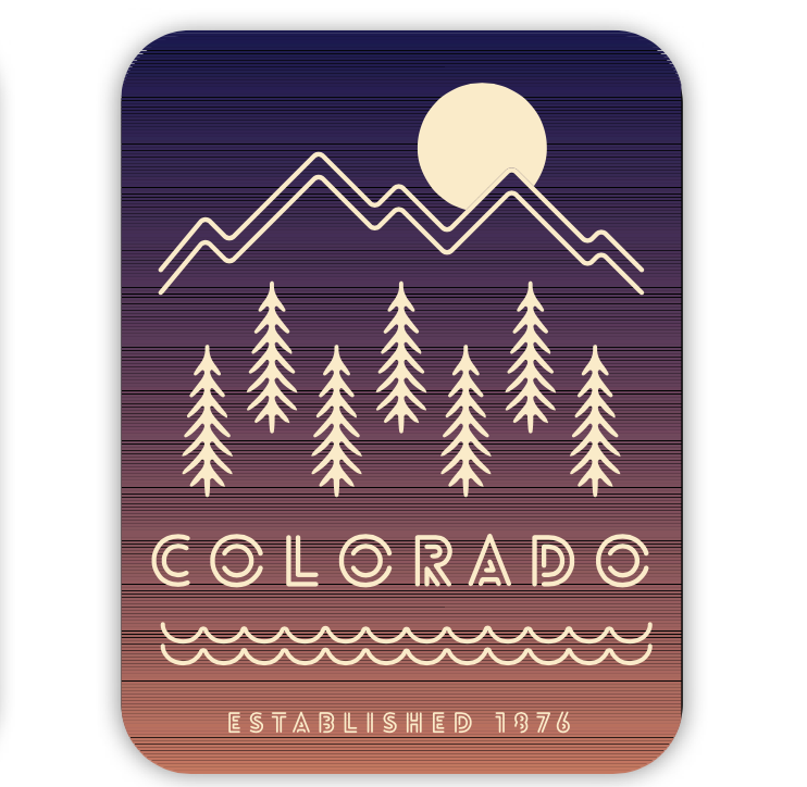 Colorado Mountain Trees Sticker