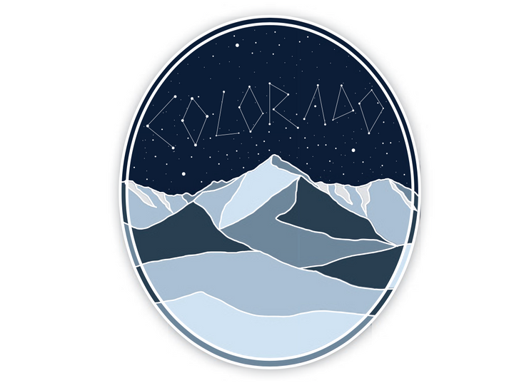 Colorado Starry Night Sticker
