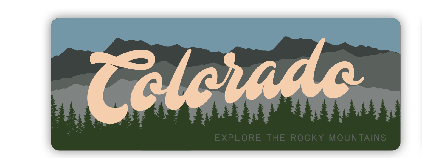 Cursive Colorado Sticker