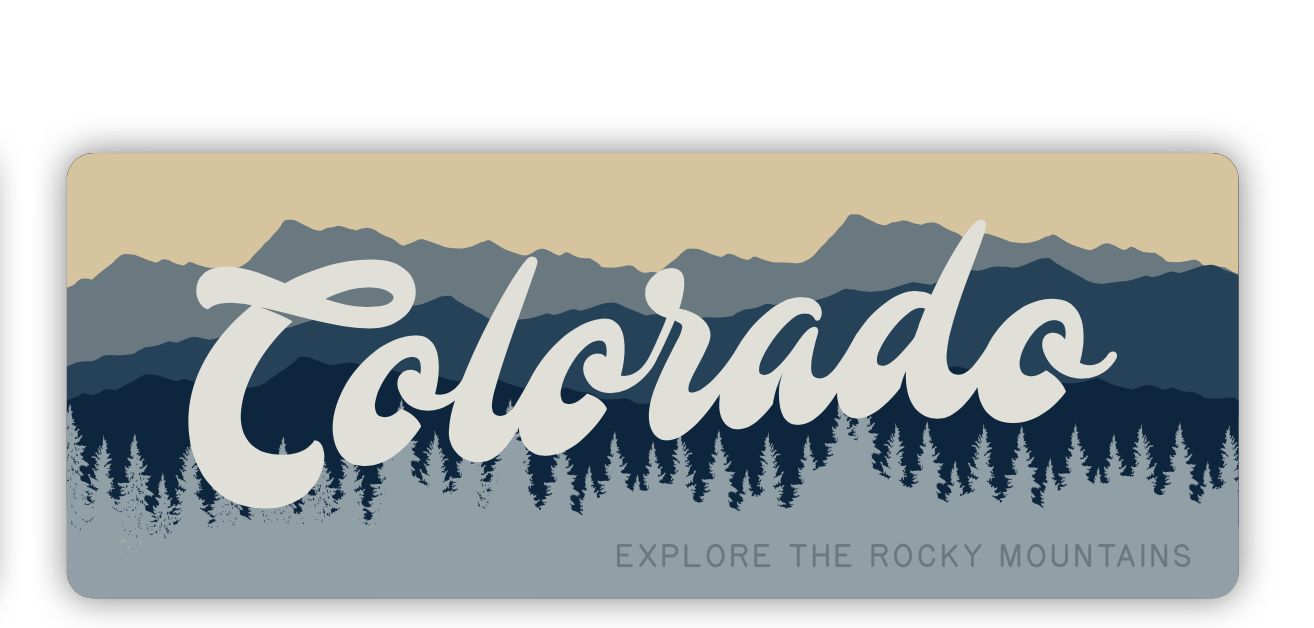Cursive Colorado Sticker