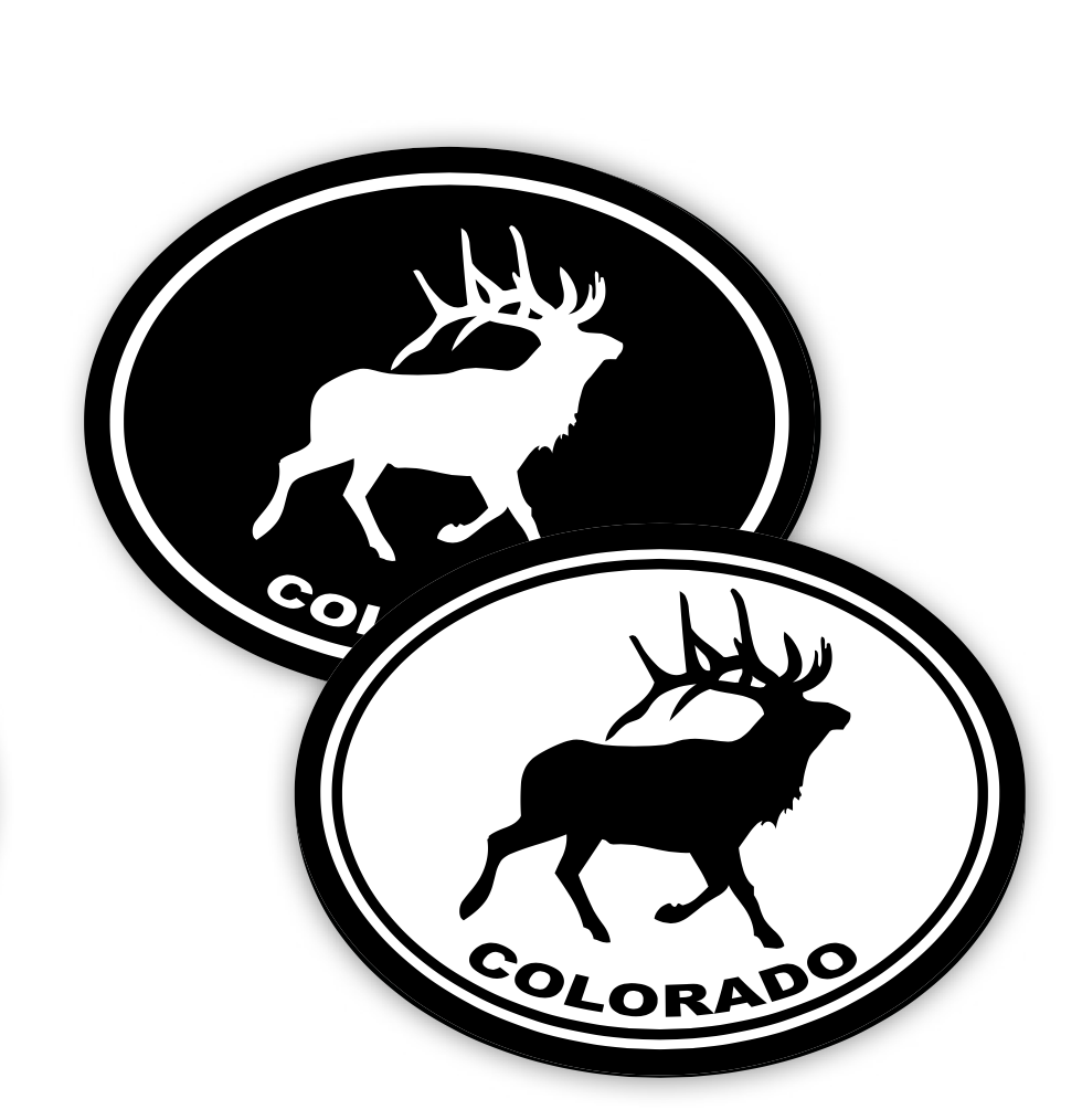 Oval Elk Sticker Small