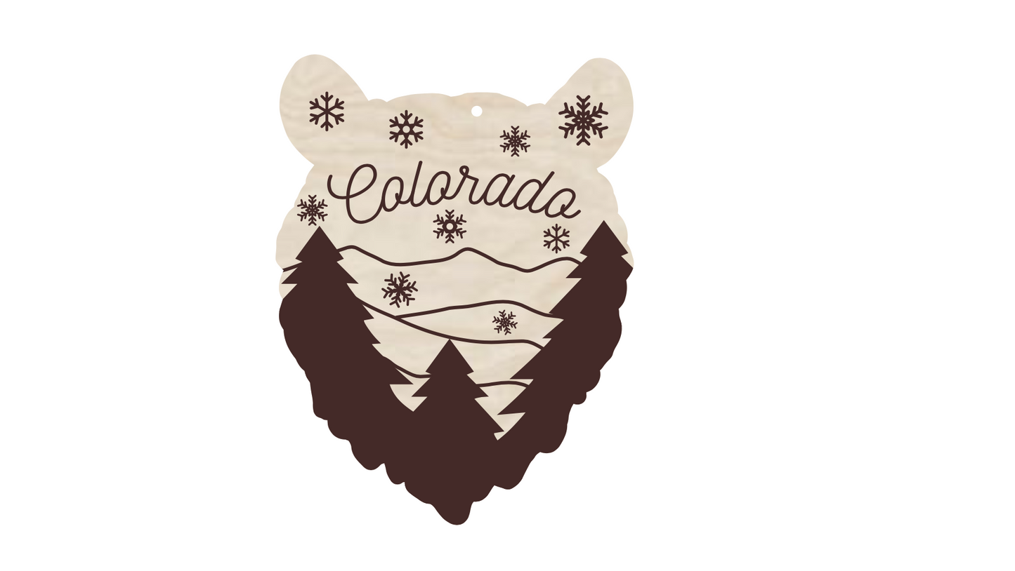 Winter Bear Wood Ornament