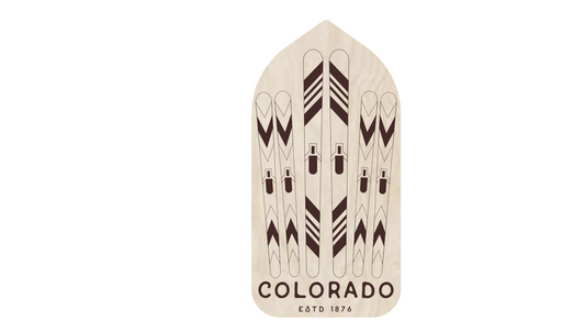 Vintage Skis Wood Ornament
