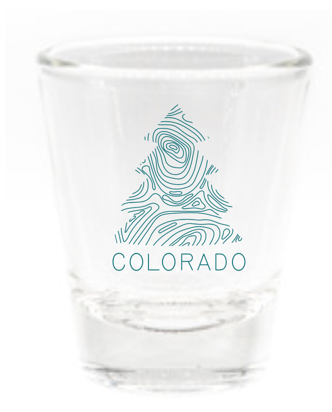 Colorado Topo Tree Shot Glass