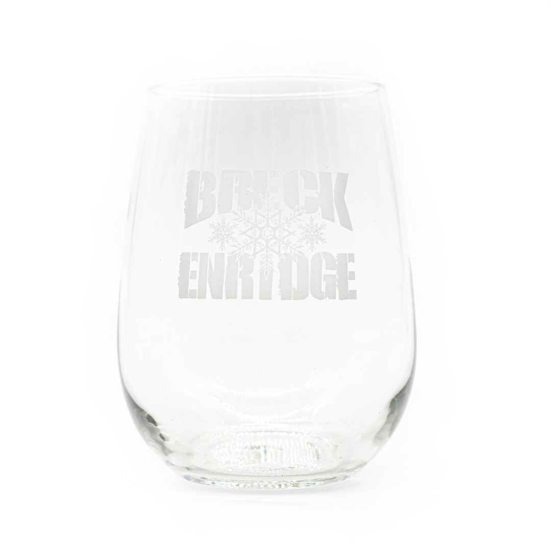 Breckenridge Snowflake Tall Stemless Wine Glass