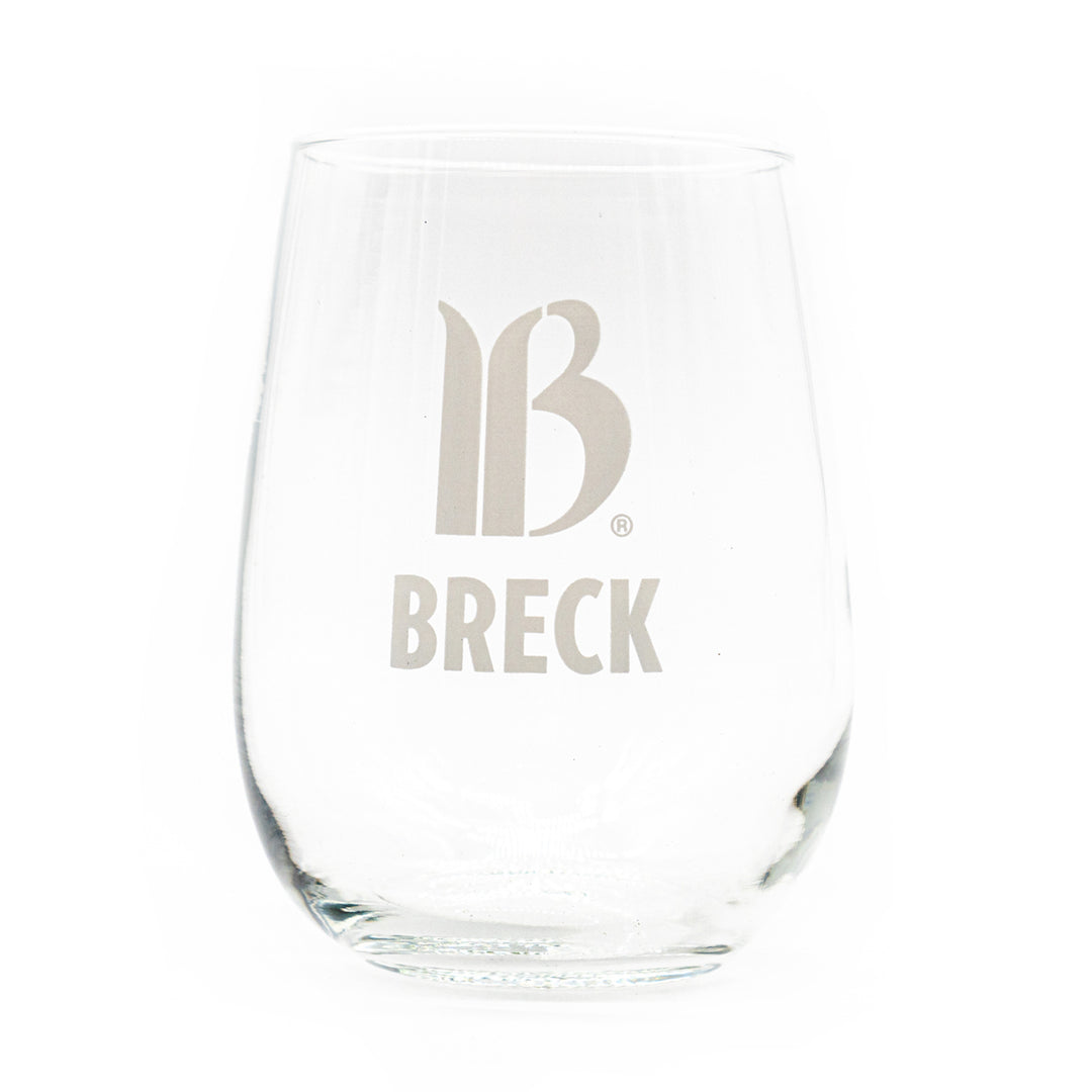 Breck Logo Tall Stemless Wine Glass