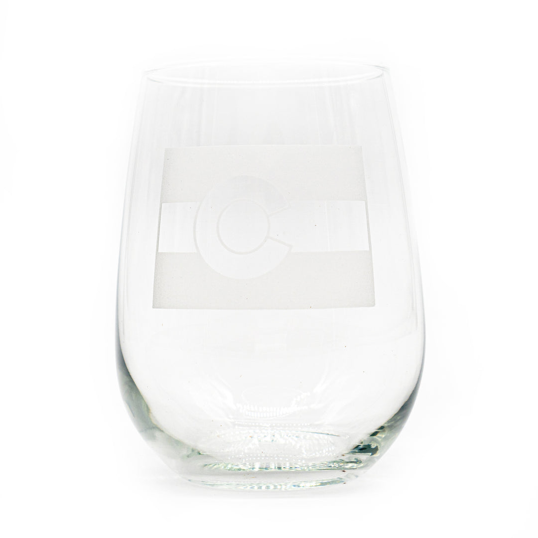CO Flag Tall Stemless Wine Glass