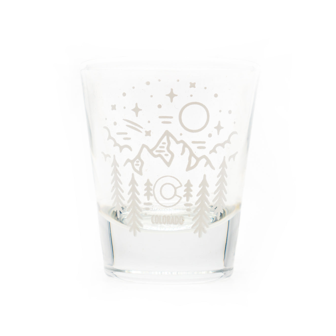 Colorado Campfire Mountain Shot Glass