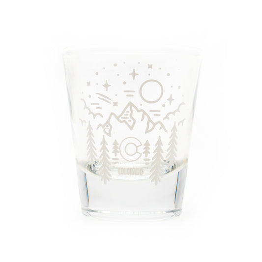 Colorado Campfire Mountain Shot Glass