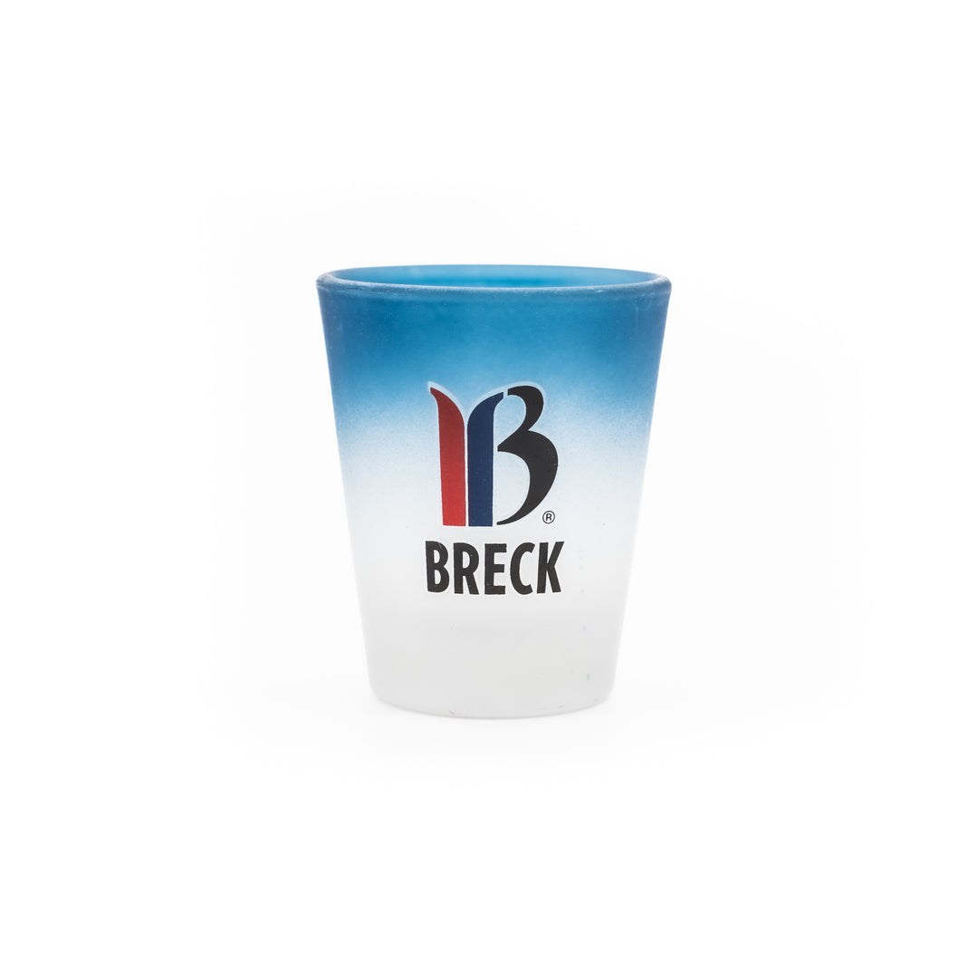 Breckenridge Logo Blue Frosted Shot Glass