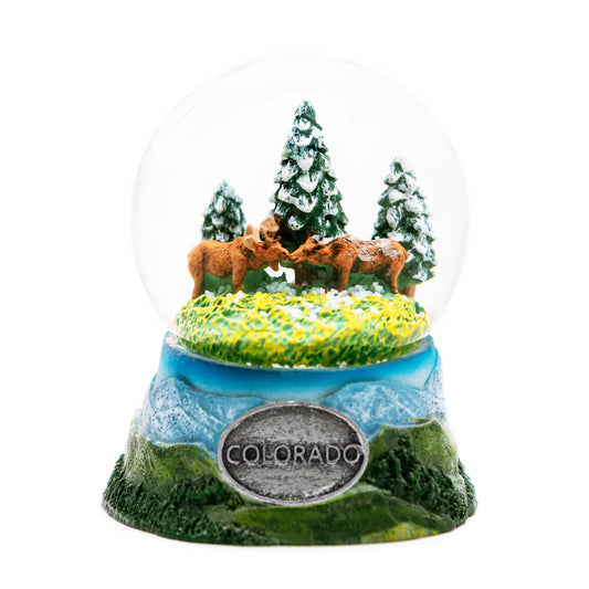 Kissing Moose Large Snow Globe