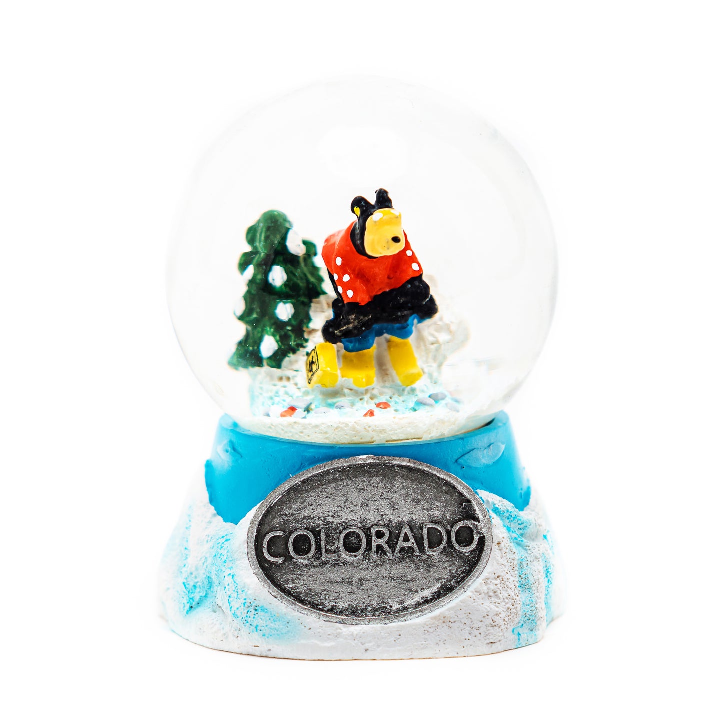 Skiing Bear Small Snow Globe