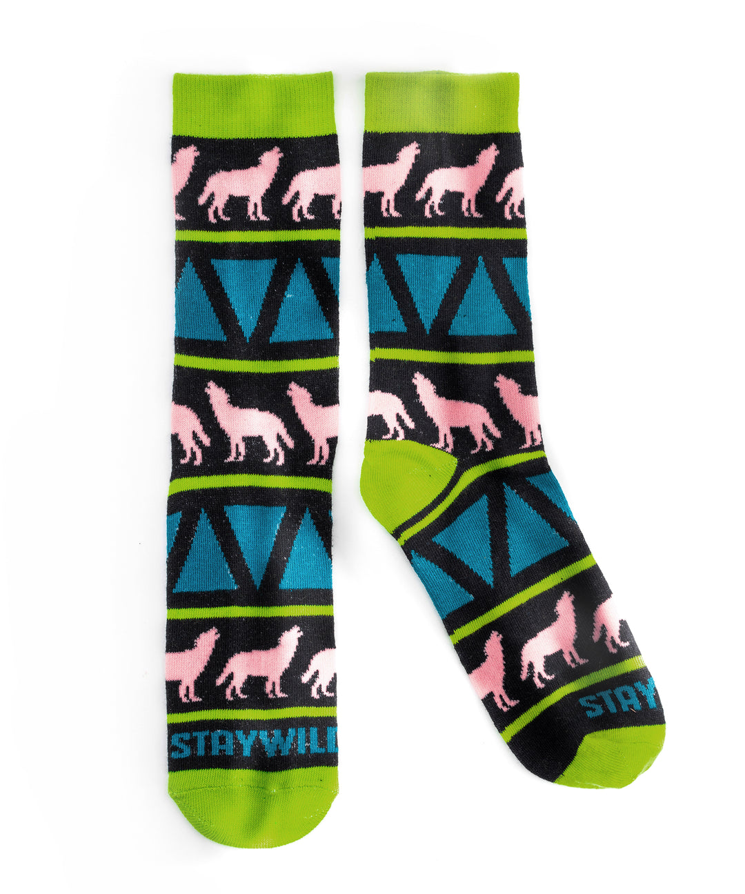 Wild Wolf Green Socks