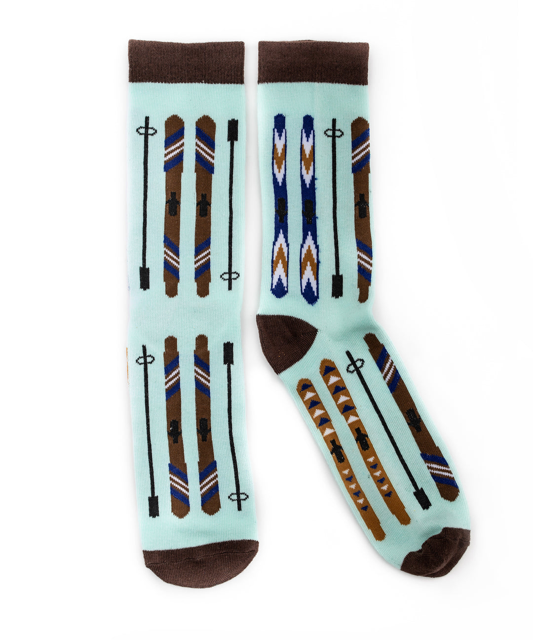 Blue Vintage Skis Socks
