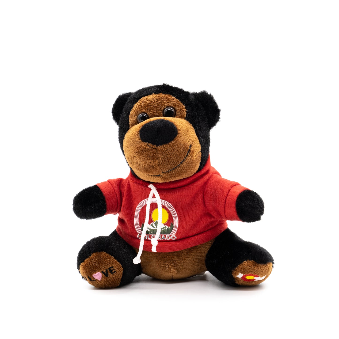 Mini Black Bear Stuffed Animal with Colorado Hoodie