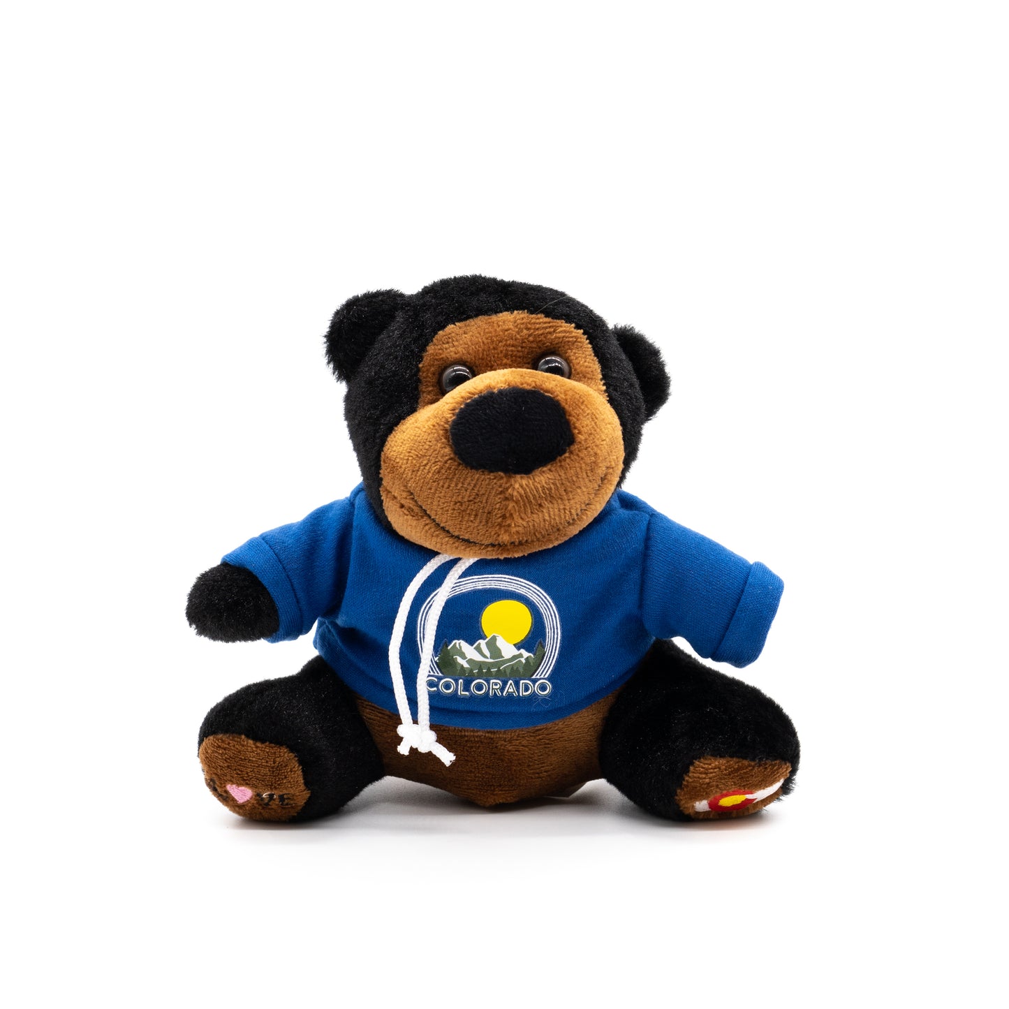 Mini Black Bear Stuffed Animal with Colorado Hoodie