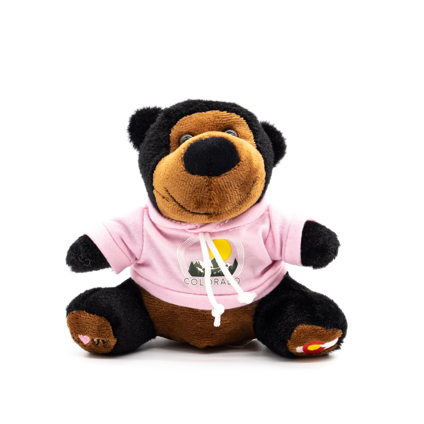 Mini Black Bear Stuffed Animal with Colorado Hoodie