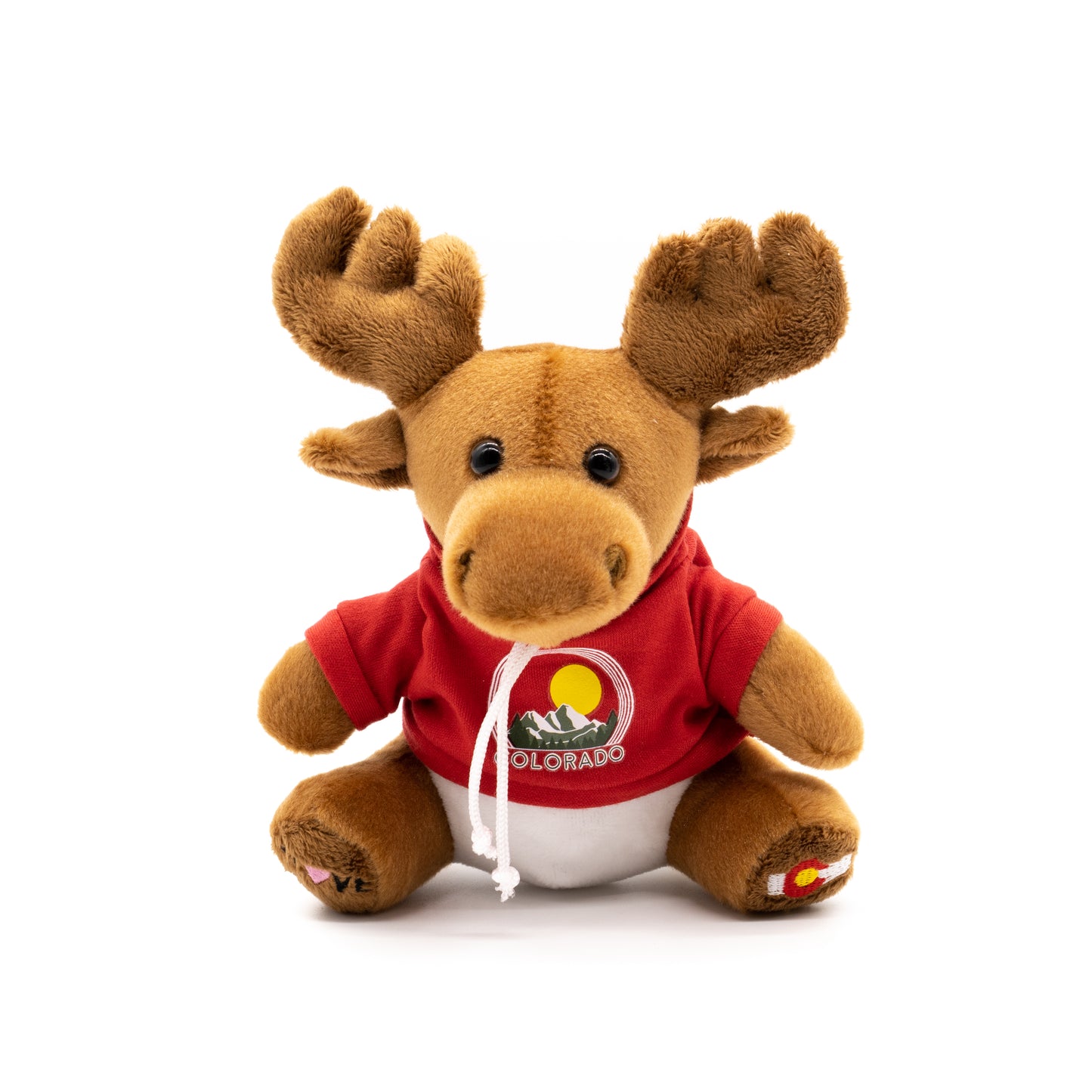 Mini Moose Stuffed Animal with Colorado Hoodie