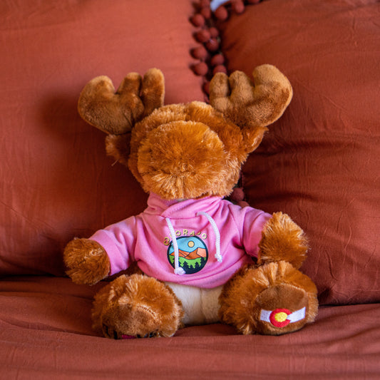 Colorado Hoodie Moose Stuffed Animal