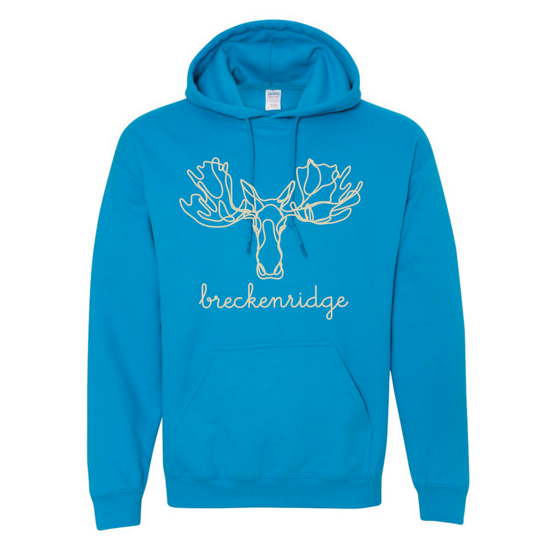 The Breckenridge Cursive Moose Classic Hoodie