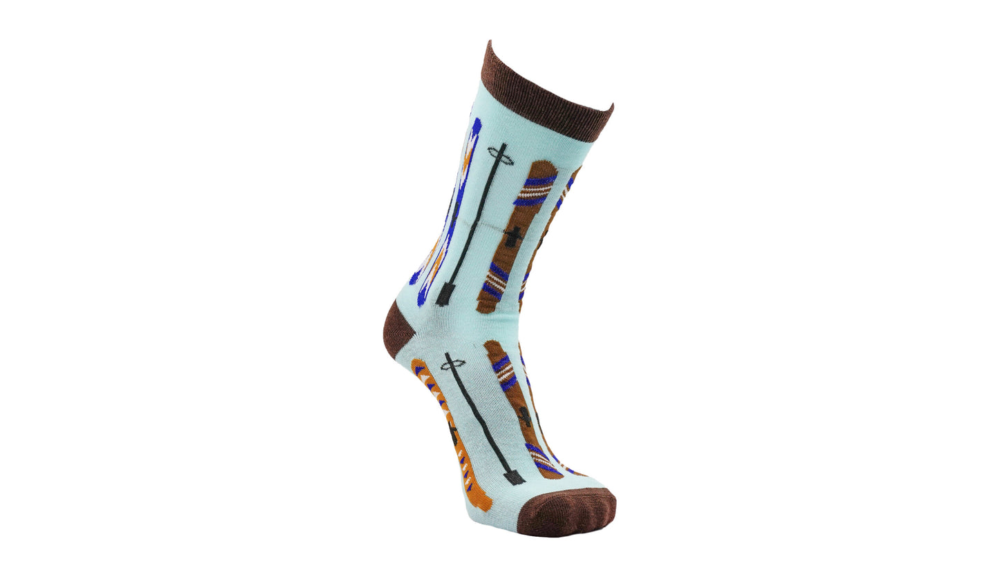 Blue Vintage Skis Socks